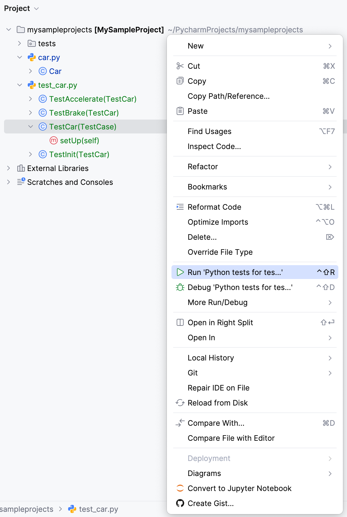 Run code from the tool window Run code from the tool window