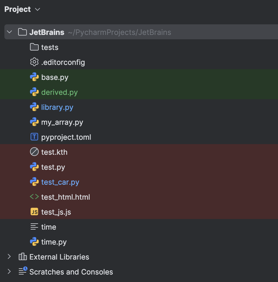 Scopes and file colors | PyCharm Documentation