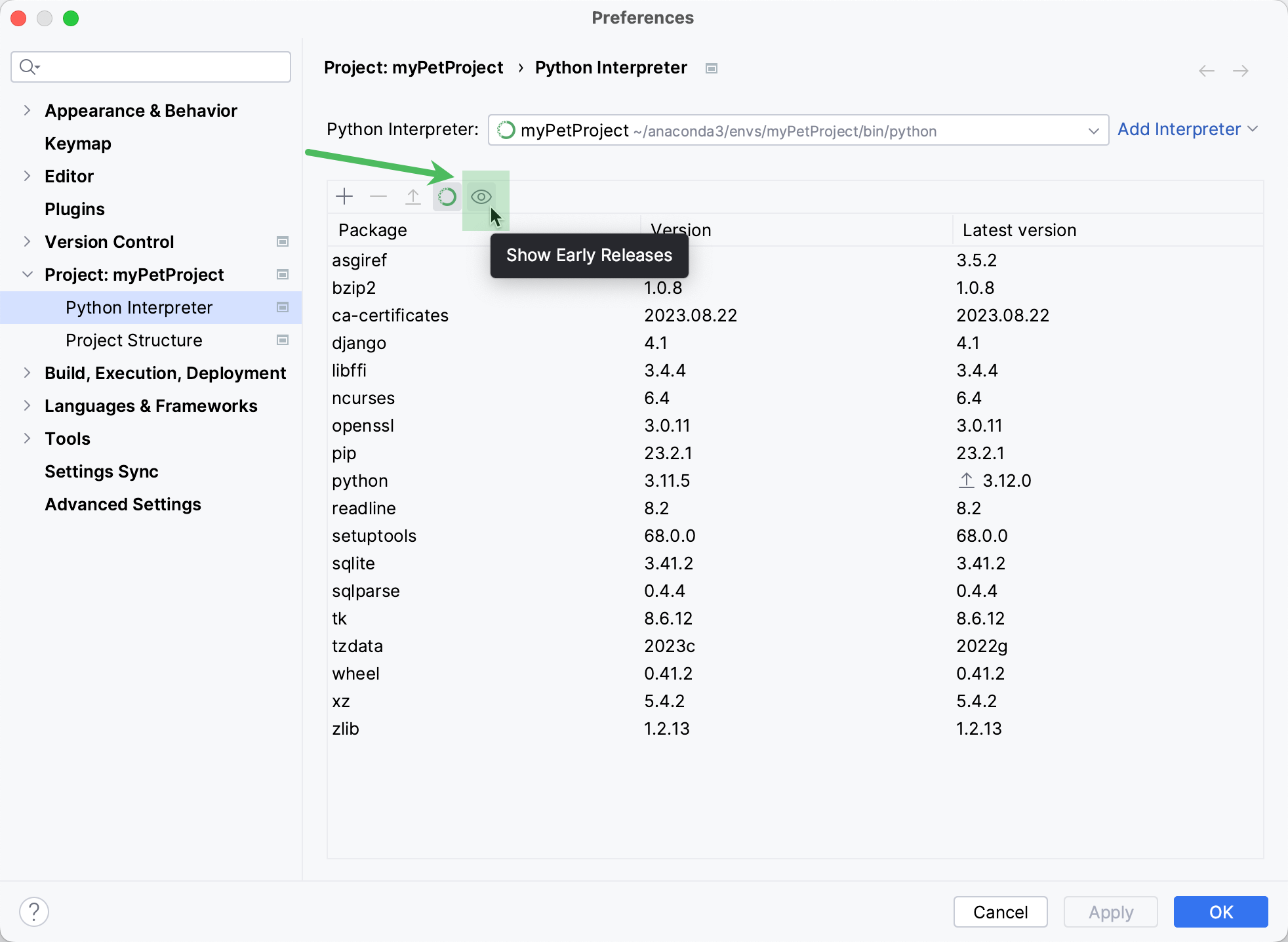 Show latest available versions including beta and release candidates Show latest available versions including beta and release candidates