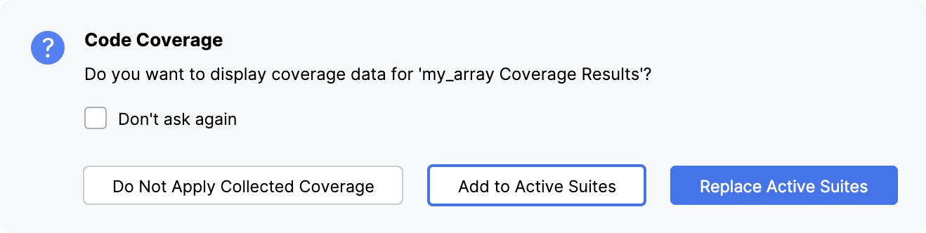 Options before applying coverage to the editor Options before applying coverage to the editor