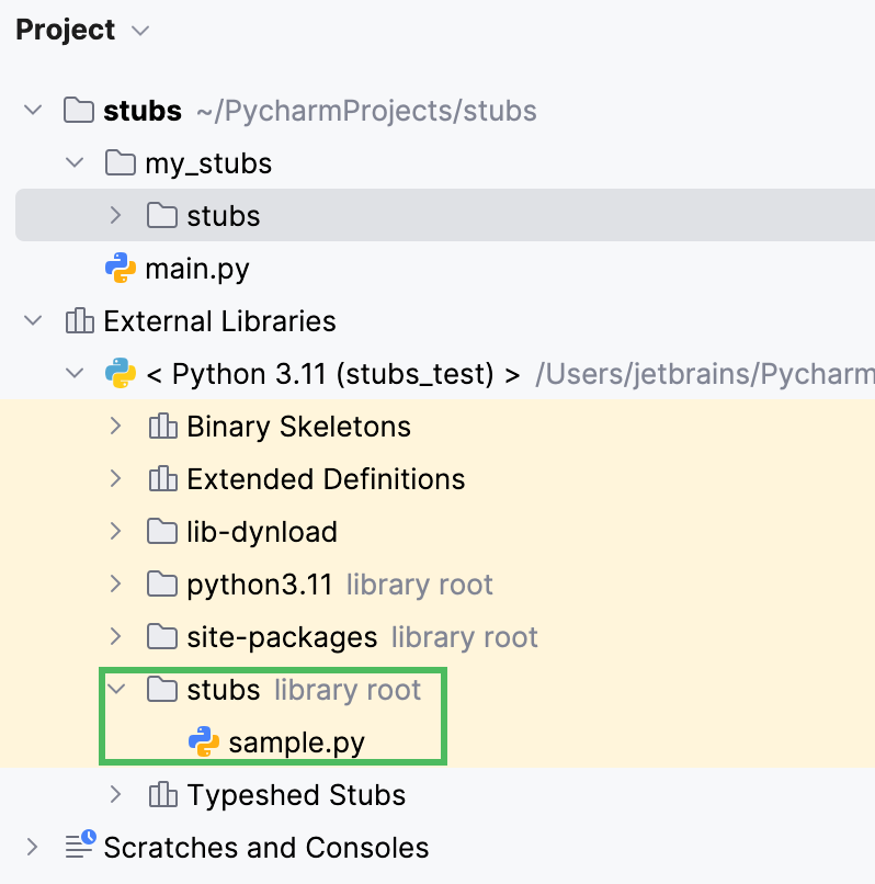 Creating a structure corresponding to the stub implementation package Creating a structure corresponding to the stub implementation package