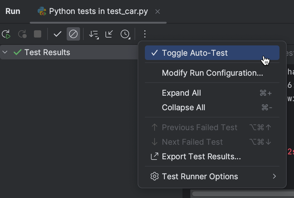 Turning on Auto-Test