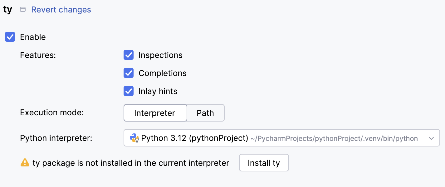 ty settings ty settings