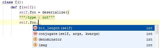 Type hinting for fields Type hinting for fields
