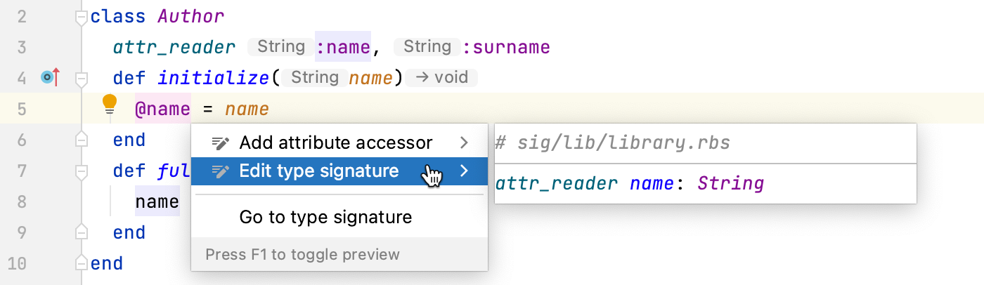Edit a type signnature using an intention Edit a type signnature using an intention