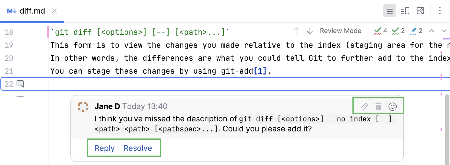 A comment with a thumbs-up reaction