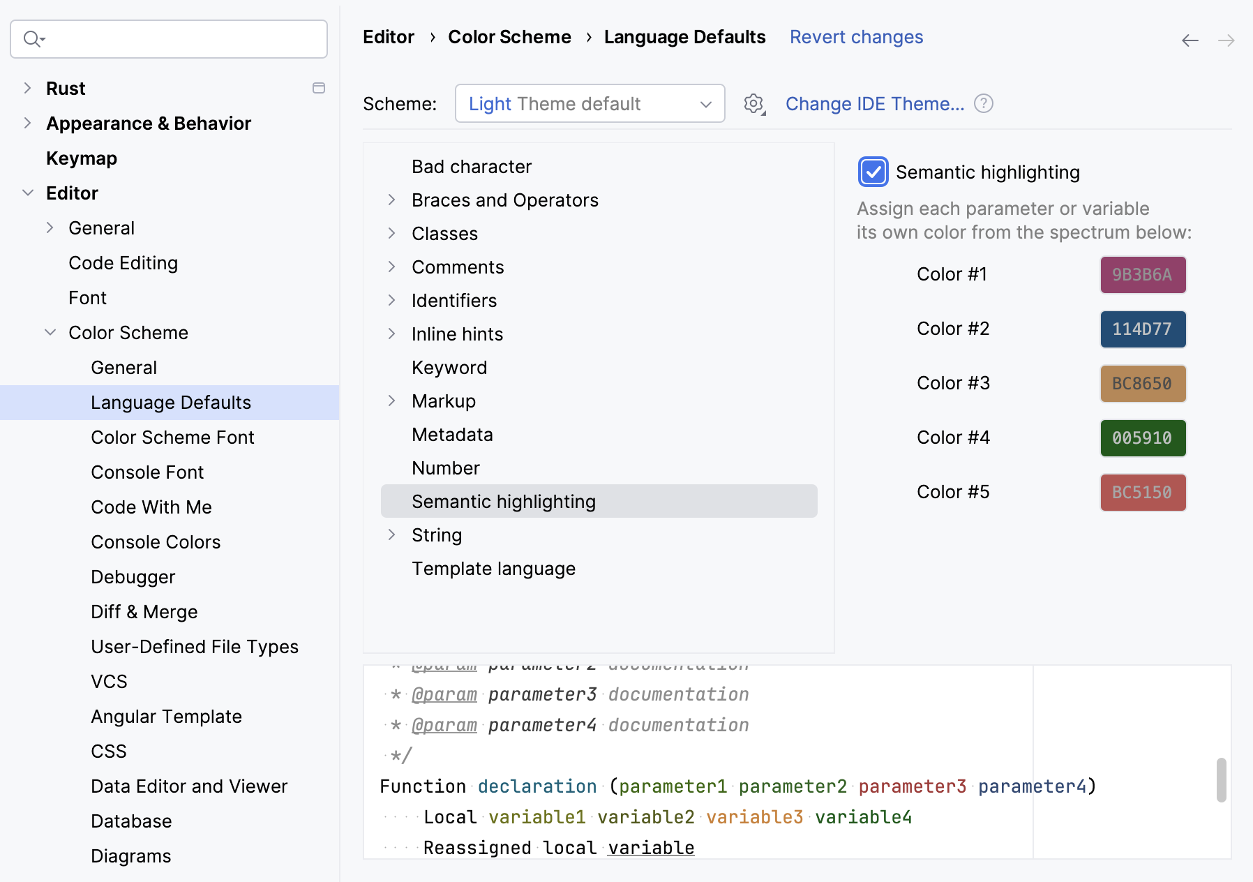 Semantic highlighting