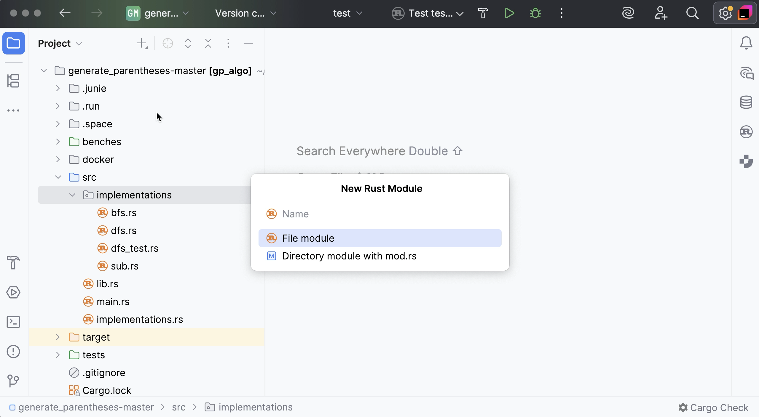 Adding a nested Rust module