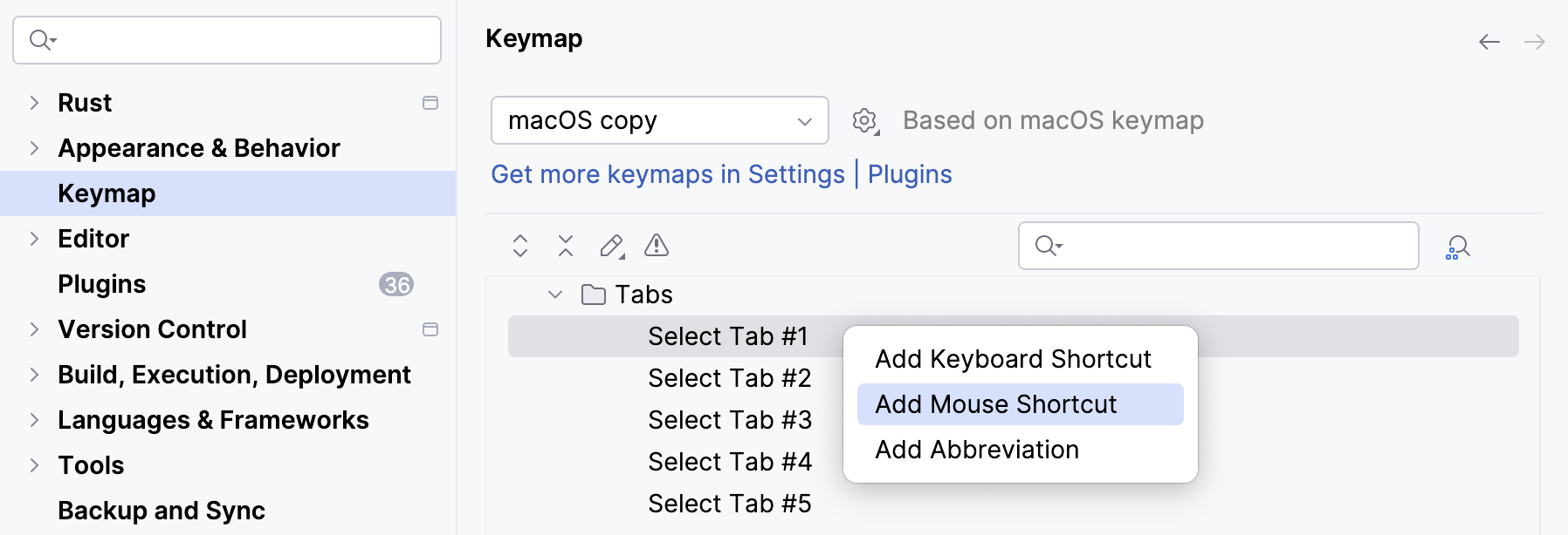 Add shortcuts for tabs Add shortcuts for tabs