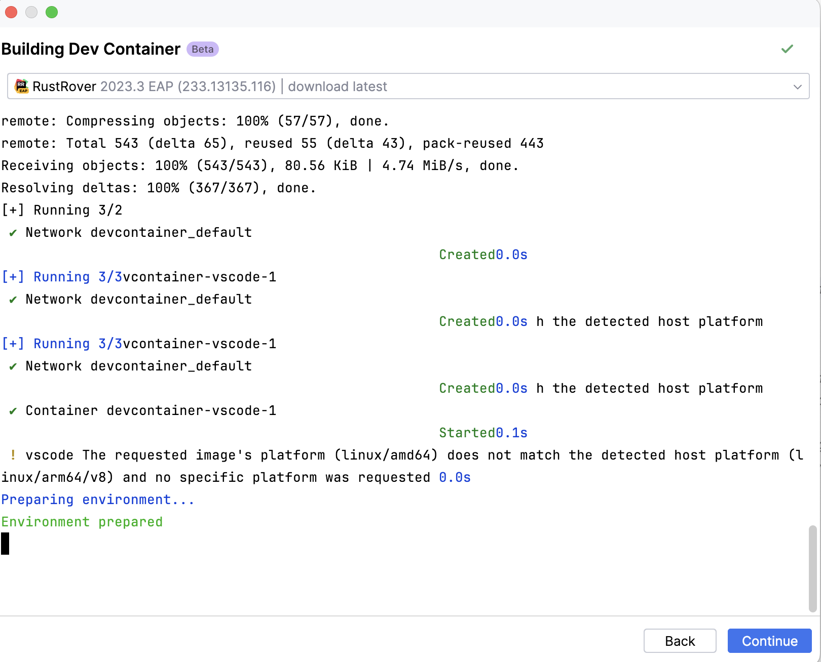 Project in Dev Container Project in Dev Container