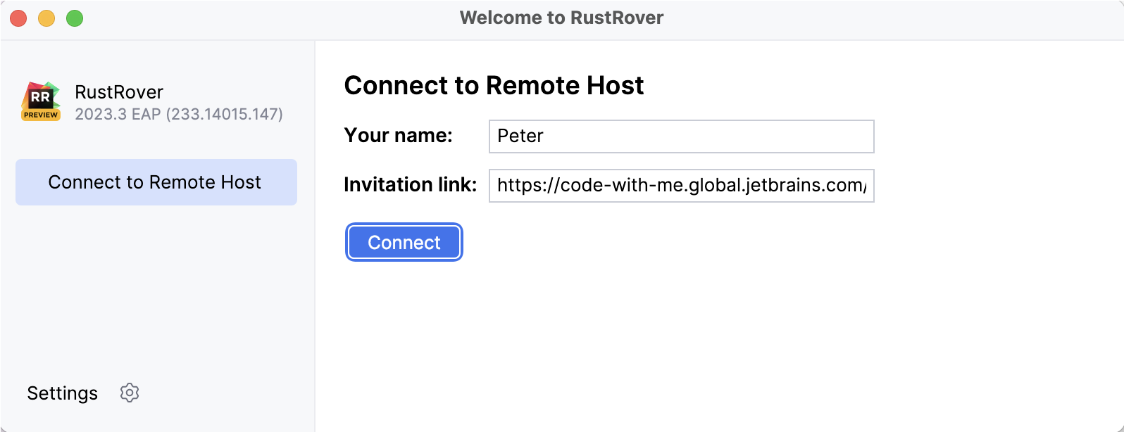 WebStorm Client welcome screen WebStorm Client welcome screen