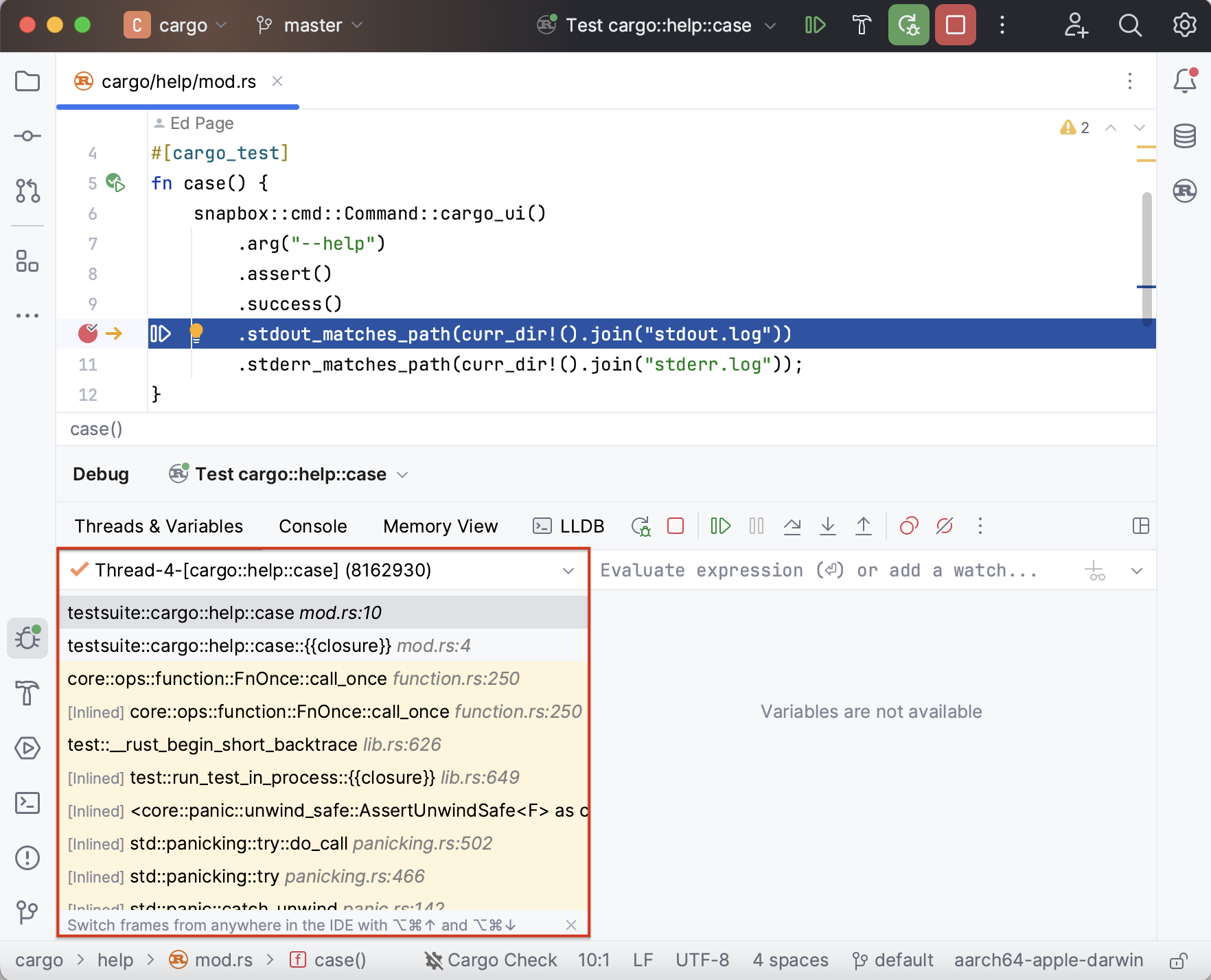 Frames pane Frames pane