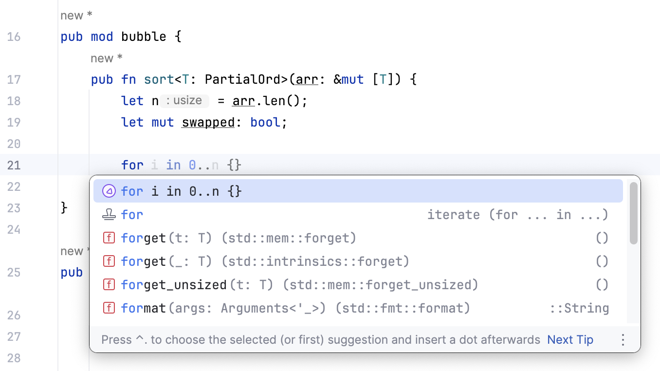 Full Line completion suggestions in completion list Full Line completion suggestions in completion list
