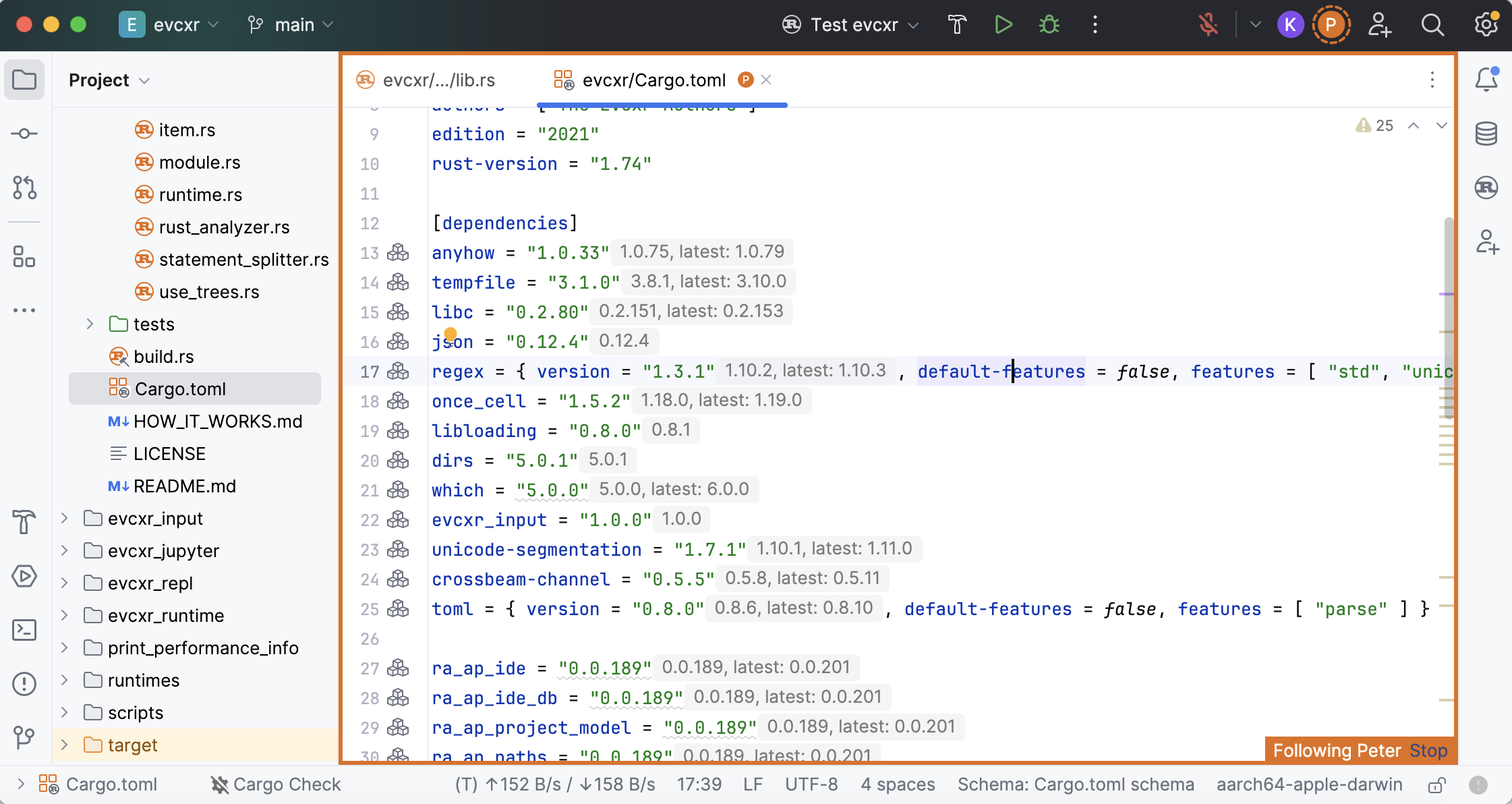 Following another participant Following another participant