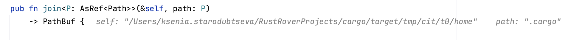 Variable values are displayed at the lines where they are used Variable values are displayed at the lines where they are used