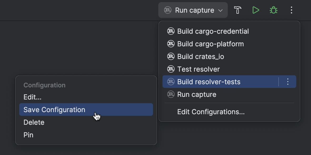 Run/debug configurations | RustRover Documentation