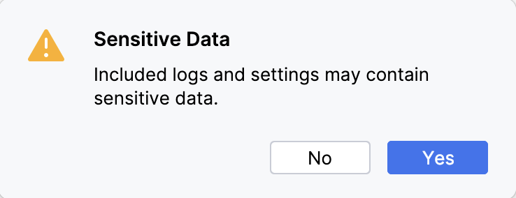 the Sensitive Data dialog the Sensitive Data dialog