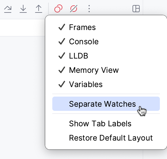 Separate tab for watches Separate tab for watches