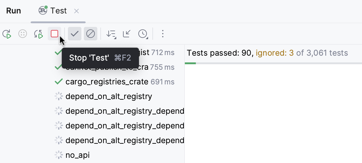 Stop running tests Stop running tests