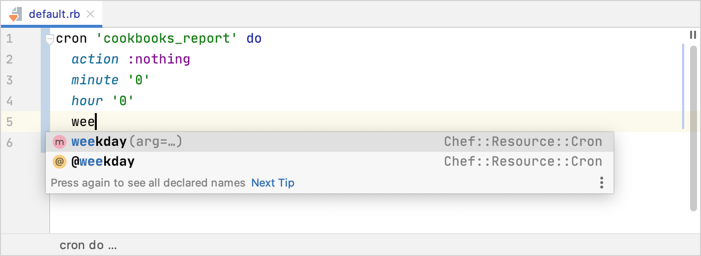 Chef completion Chef completion