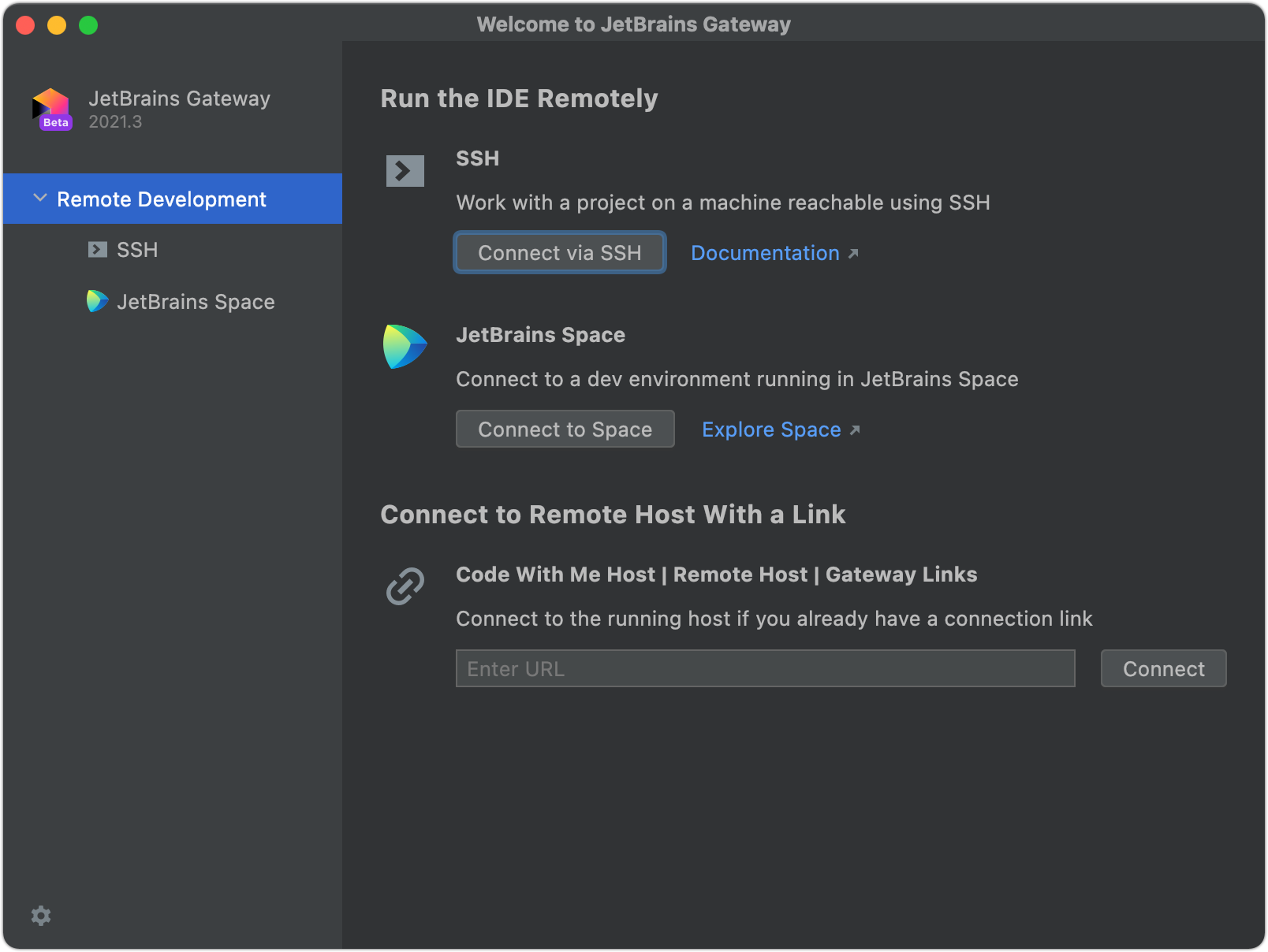 Connect via SSH Connect via SSH