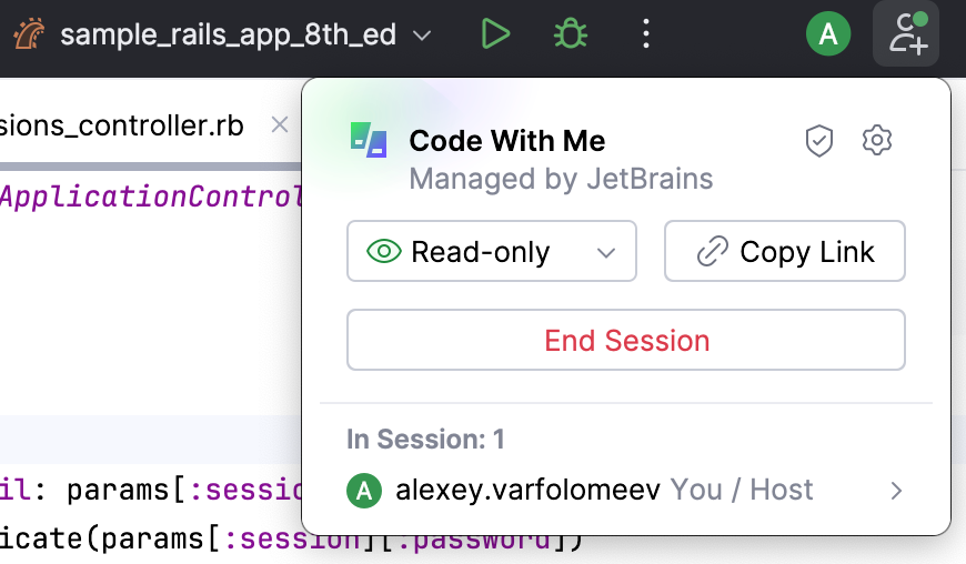 Session link is created