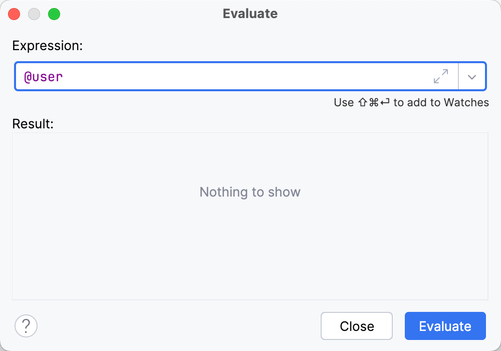 The expression is entered in the Code Fragment field