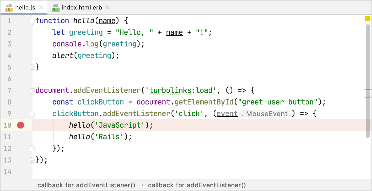 Set a breakpoint Set a breakpoint