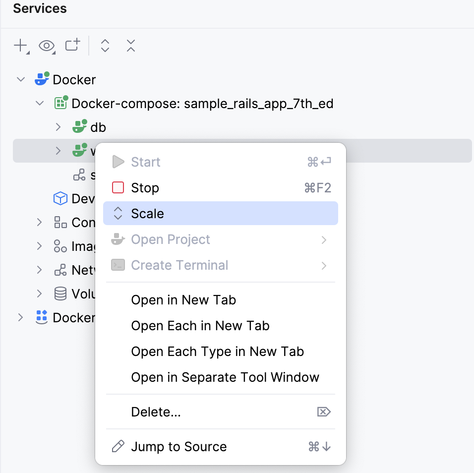 The Scale context menu item The Scale context menu item