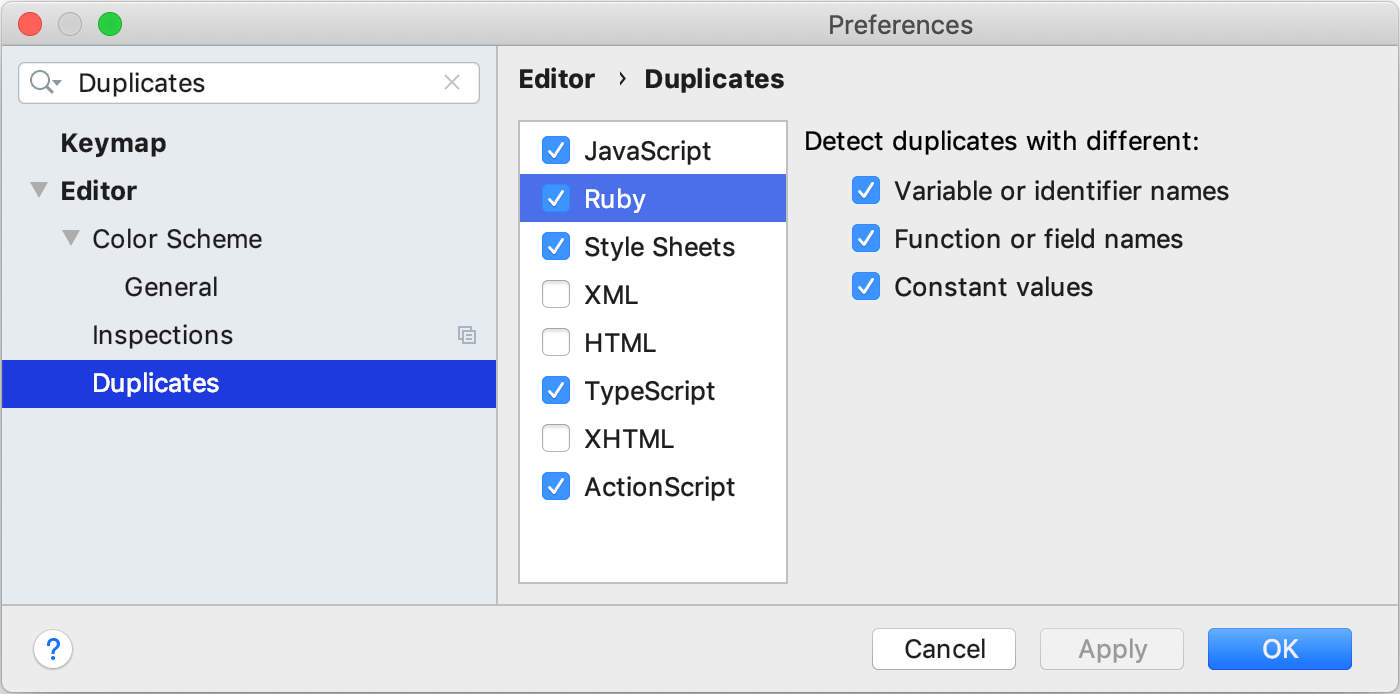 搜索重复项时忽略名称和值