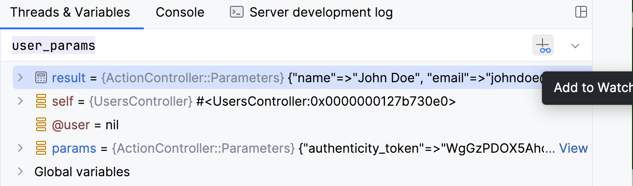 Adding an expression to watches Adding an expression to watches