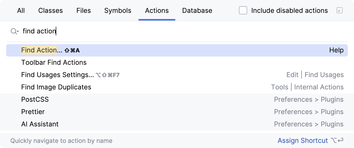 Find Action Find Action