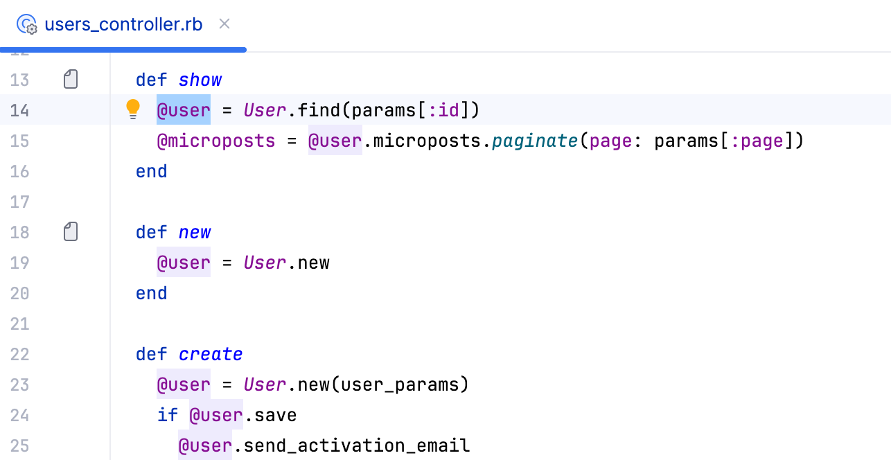 Highlight Usages in File Highlight Usages in File