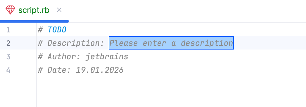 Result of expanding a simple template