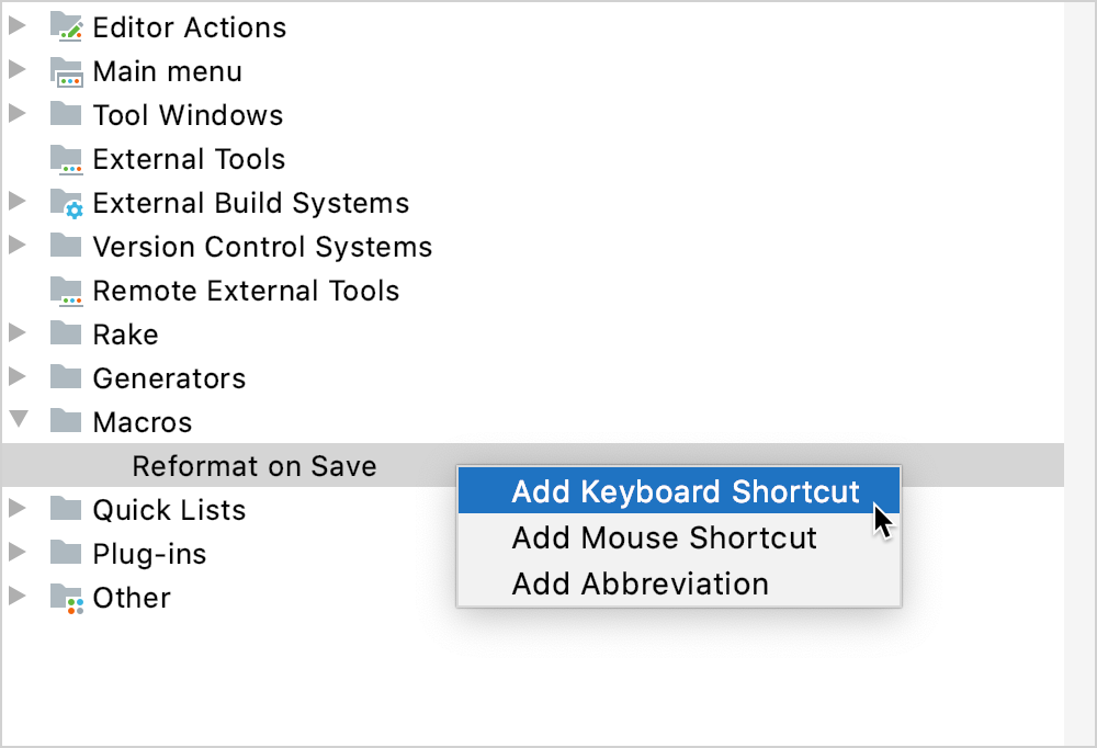 Add Keyboard Shortcut Add Keyboard Shortcut