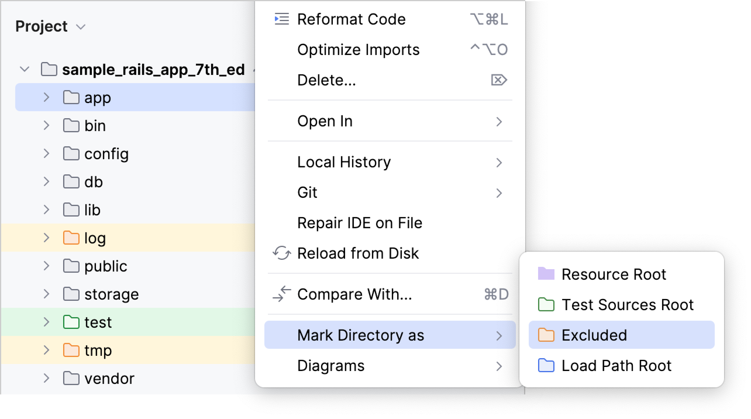 Choosing the folder category Choosing the folder category
