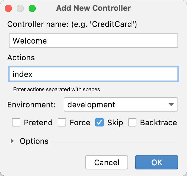 Add New Controller Add New Controller
