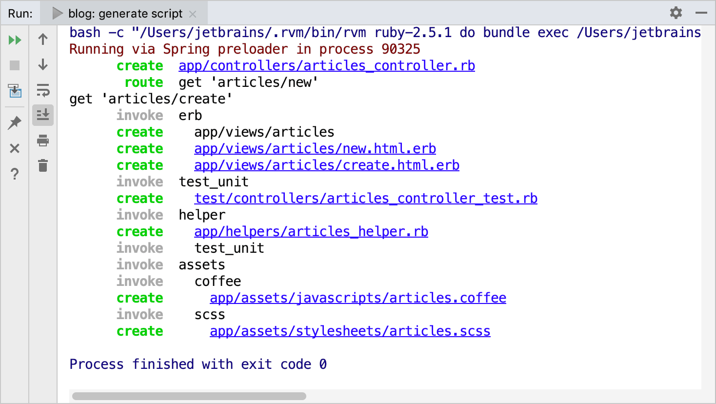 Run tool window Run tool window