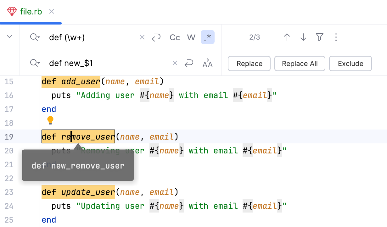 Replacement hints Replacement hints
