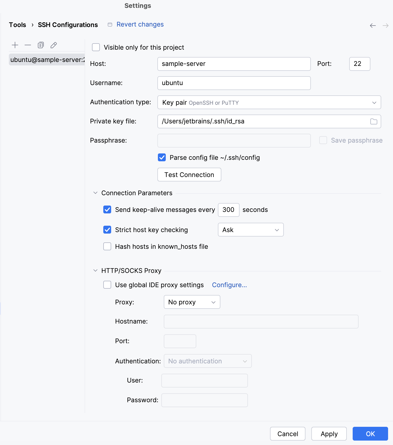 SSH configurations SSH configurations