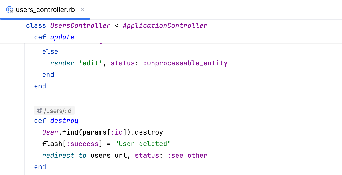 RubyMine:编辑器中的粘性行 RubyMine:编辑器中的粘性行