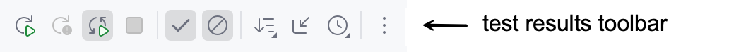 the test results toolbar the test results toolbar