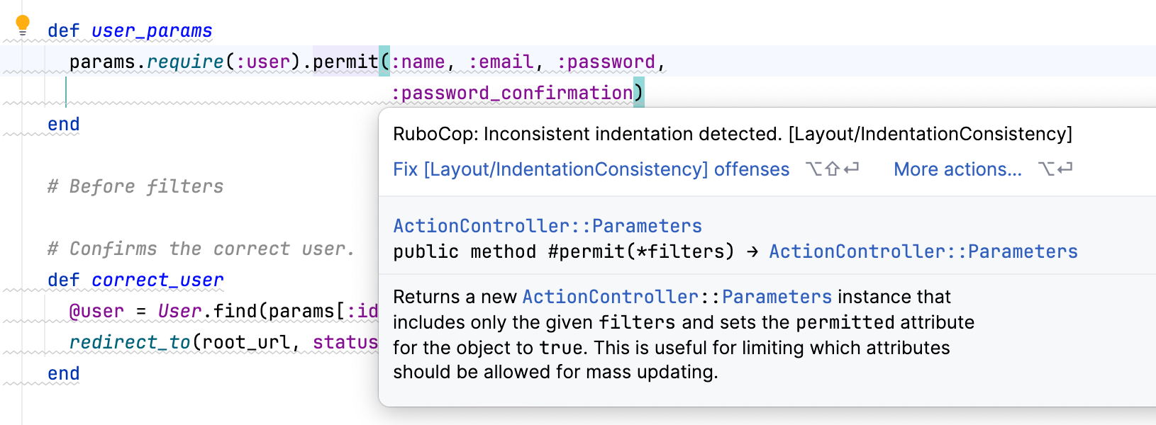 RuboCop offense RuboCop offense