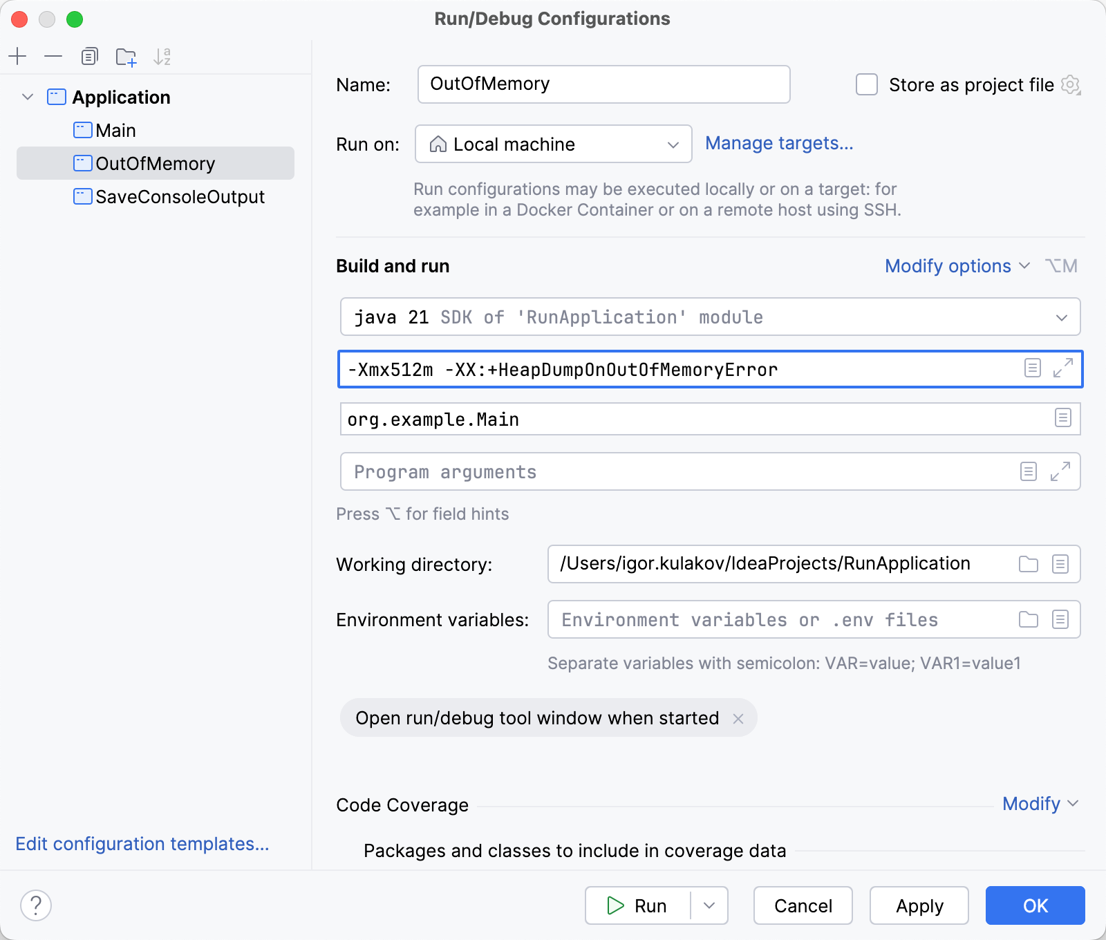 Application failed with OutOfMemoryError Application failed with OutOfMemoryError