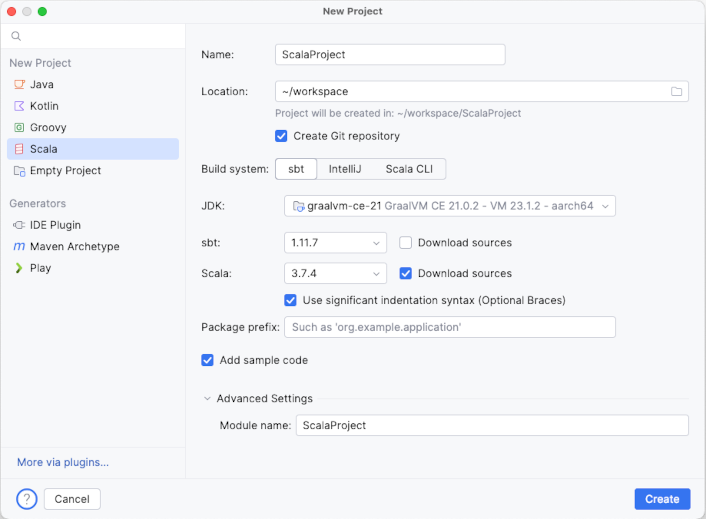 Creating a new Scala project with sbt Creating a new Scala project with sbt