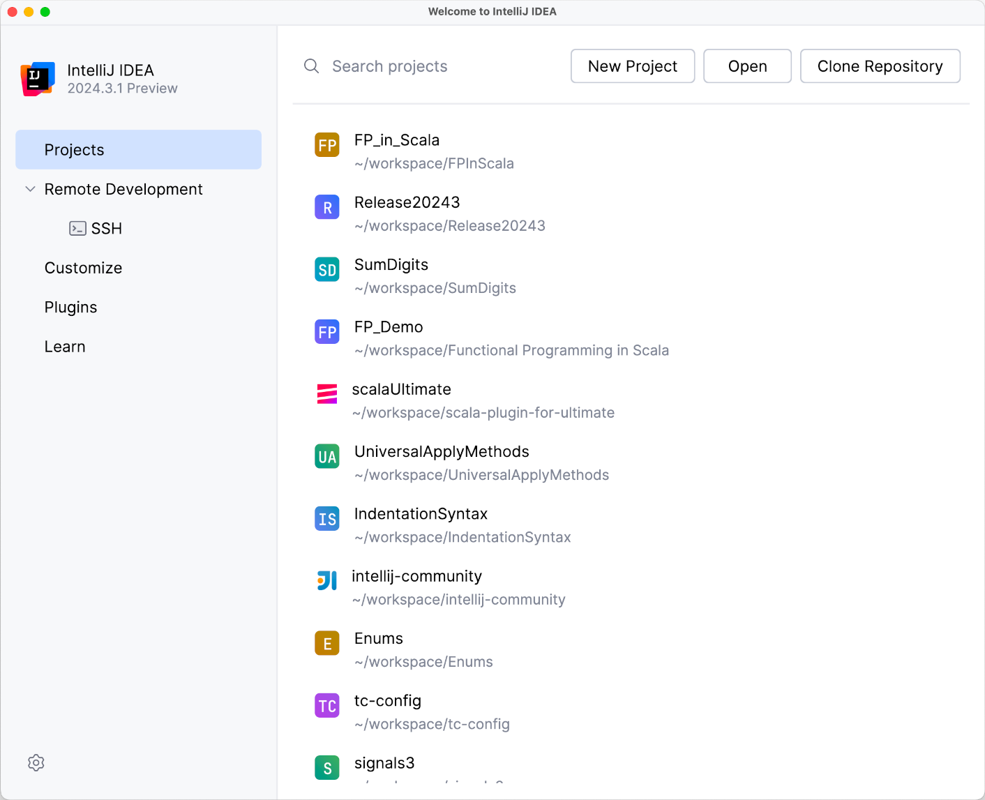 Open project Open project