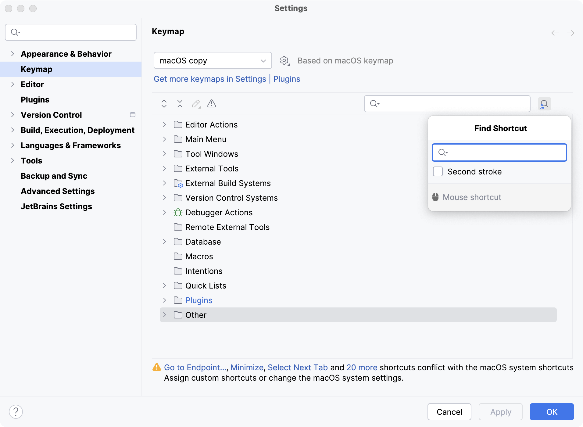 IDE does not recognize the shortcut IDE does not recognize the shortcut