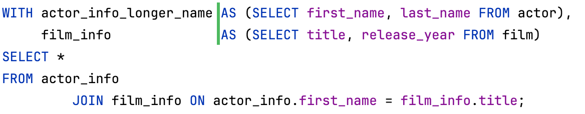 Align all AS keywords feature is enabled Align all AS keywords feature is enabled