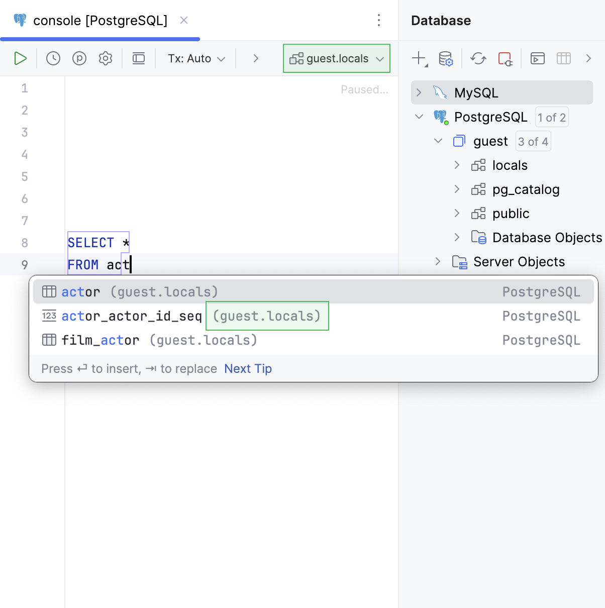 Objects suggested from the current path only Objects suggested from the current path only