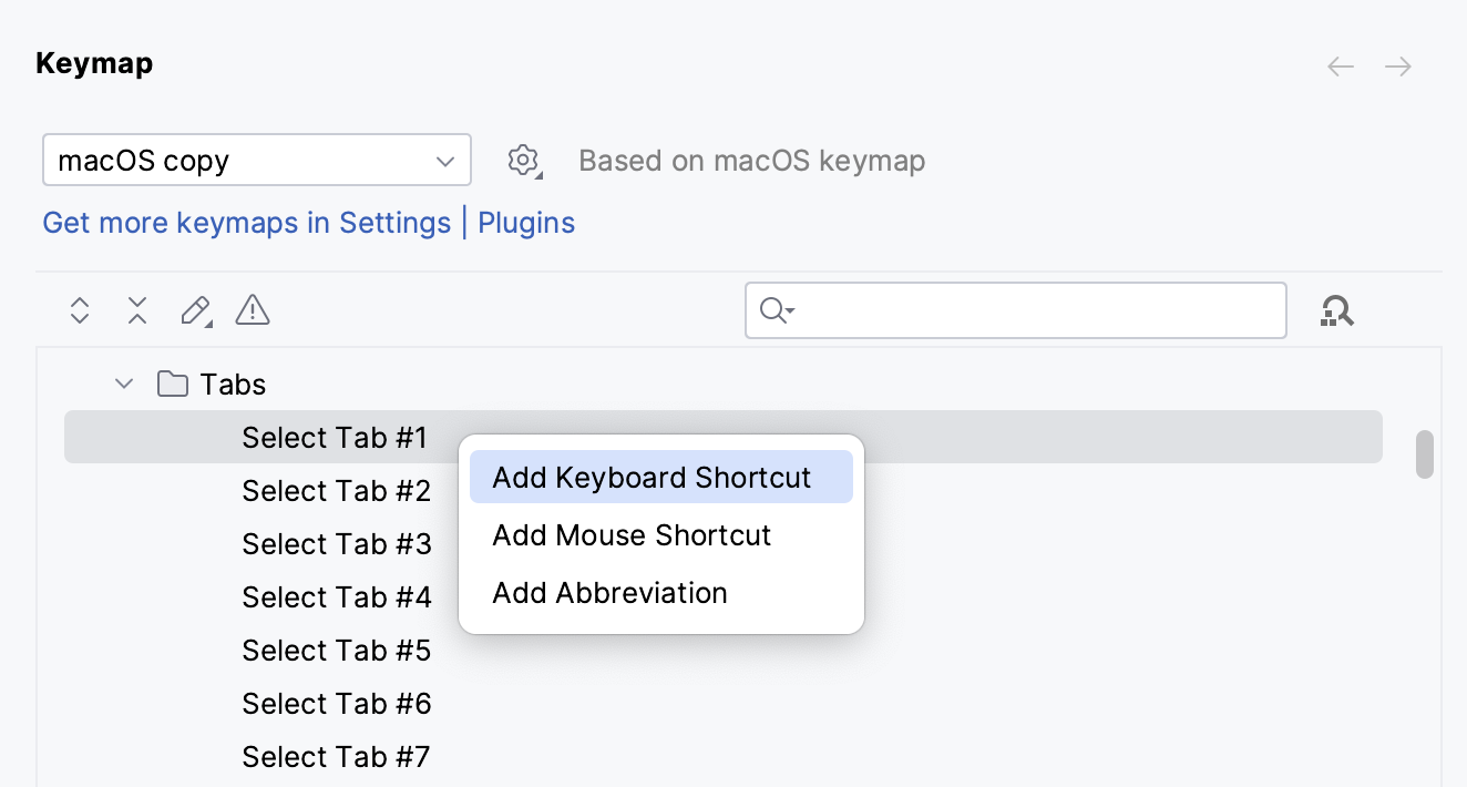 Add shortcuts for tabs Add shortcuts for tabs
